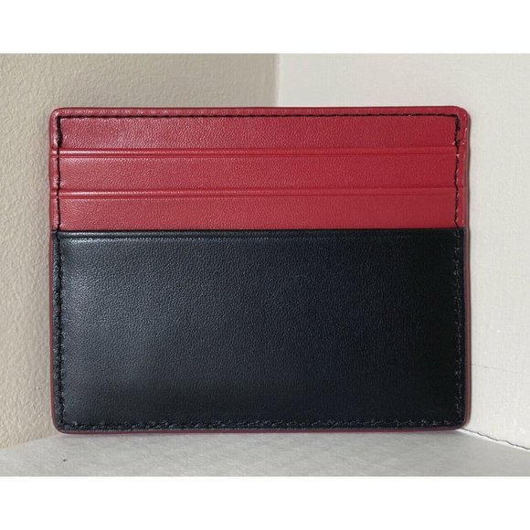 New Michael Kors Kent Tall card case Black / Crimson - Picture 3 of 3